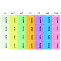 Pastillero semanal con 7 módulos extraíbles de colores diferentes